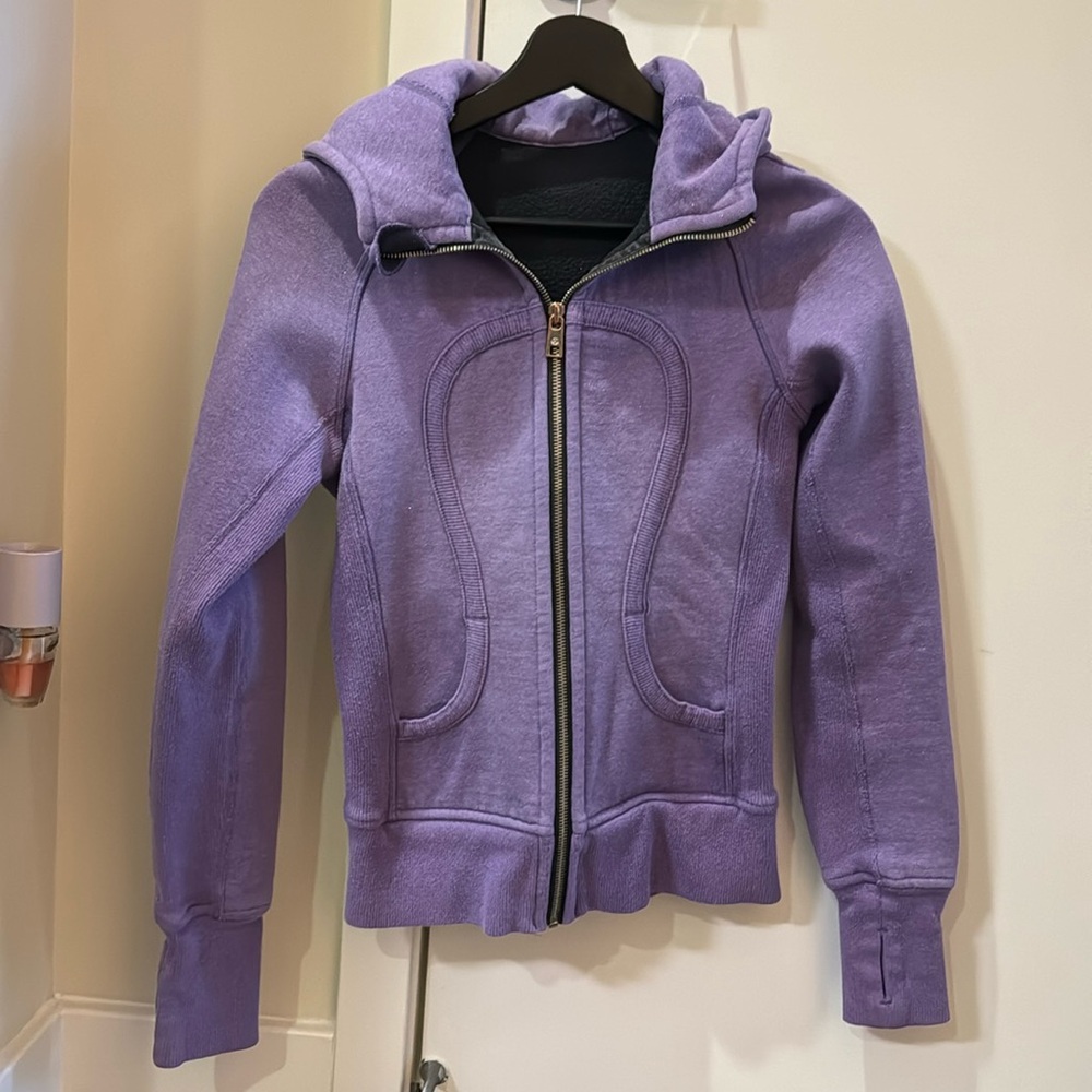 Lululemon Scuba hoodie jacket in Glitter purple size 2